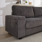 110 Inch Oversized Corduroy Corner Sofa,L Shaped Corner Couch with Two Storage Spaces,USB Port Type C Port and Cup Holder, Deep Seat Comfy Upholstered Couches for Living Room(Not Freely combinable)