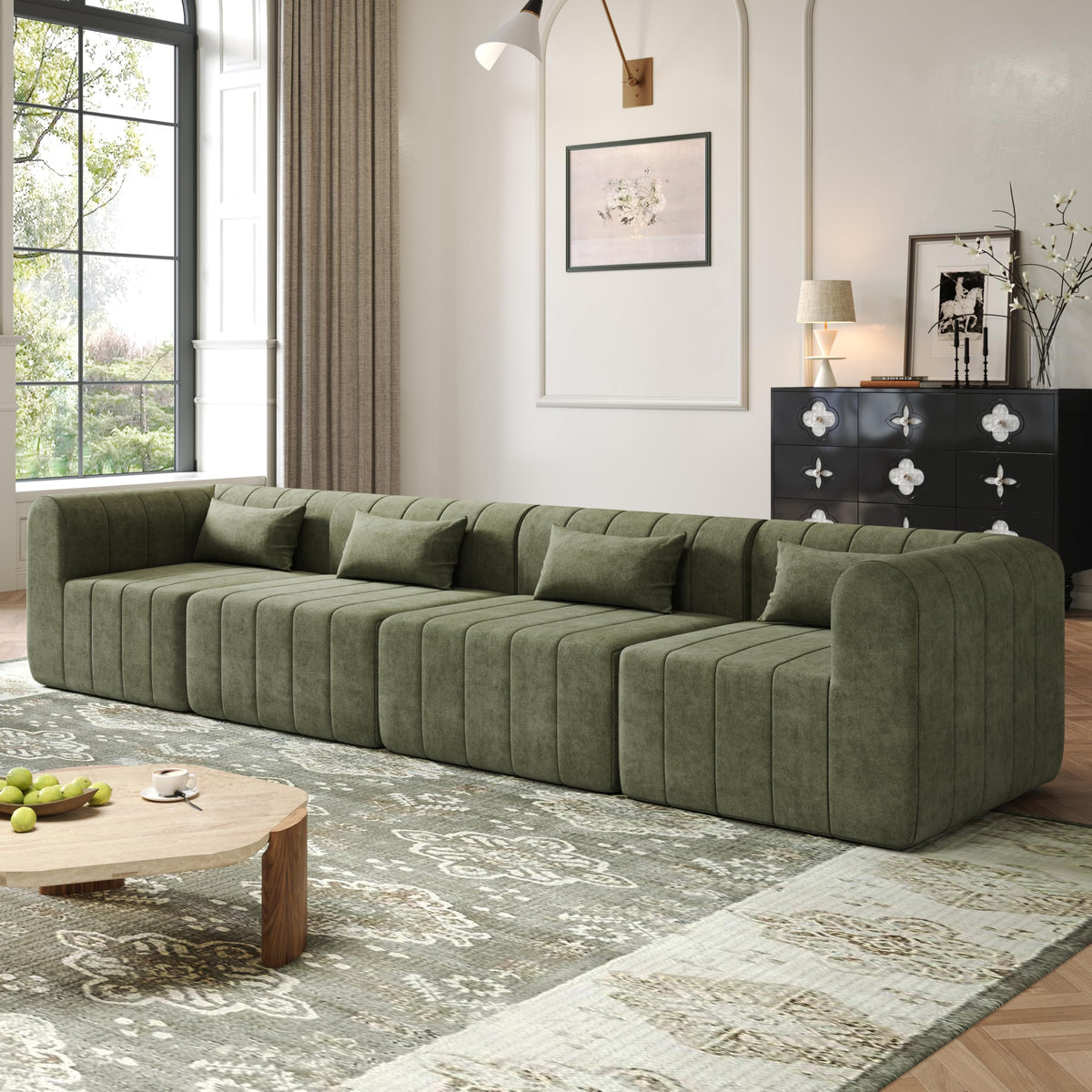 100.39" Modular Sectional Sofa with Flexible Layout, No Assembly Required