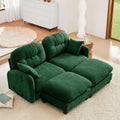 Tidyard Cloud-Like Modular Sectional Couch in Green - Plush Chenille Fabric, Tufted Backrest, High-Density Foam, Ergonomic Design with Throw Pillows & Ottoman for Bedroom or Living Room