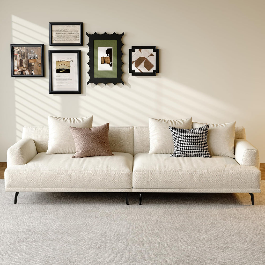 110" Modern Sectional Couch for Living Room, Fabric Cloud Sofa