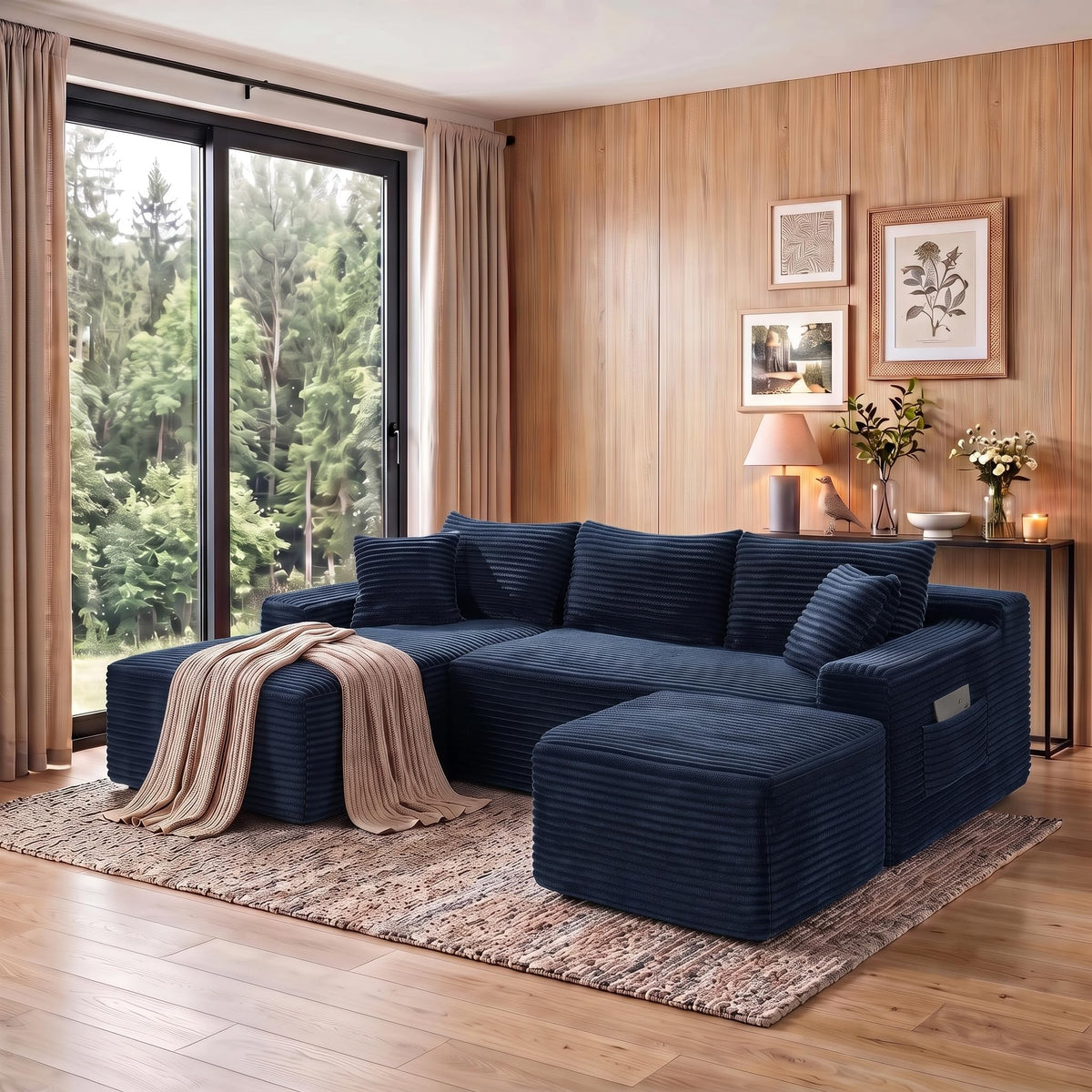 114" Curved Oversized Sectional Sofa,Modern Sherpa 4-Seater Extra Deep & Wide Seat Cloud Couch with 4 Throw Pillows,couches for Living Room&Apartment,No Assembly Required,White