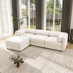 109'' Modular Sectional Sofa, Oversized 4 Seat L Shaped Couch with Storage Ottoman, Extra Deep Seat, Modern Comfy Convertible Chenille Sofa with Chaise, Lounge Couches for Living Room, Camel