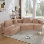 109.4'' Curved Modular Sectional Sofa, Round Sofa with Soft Upholstery