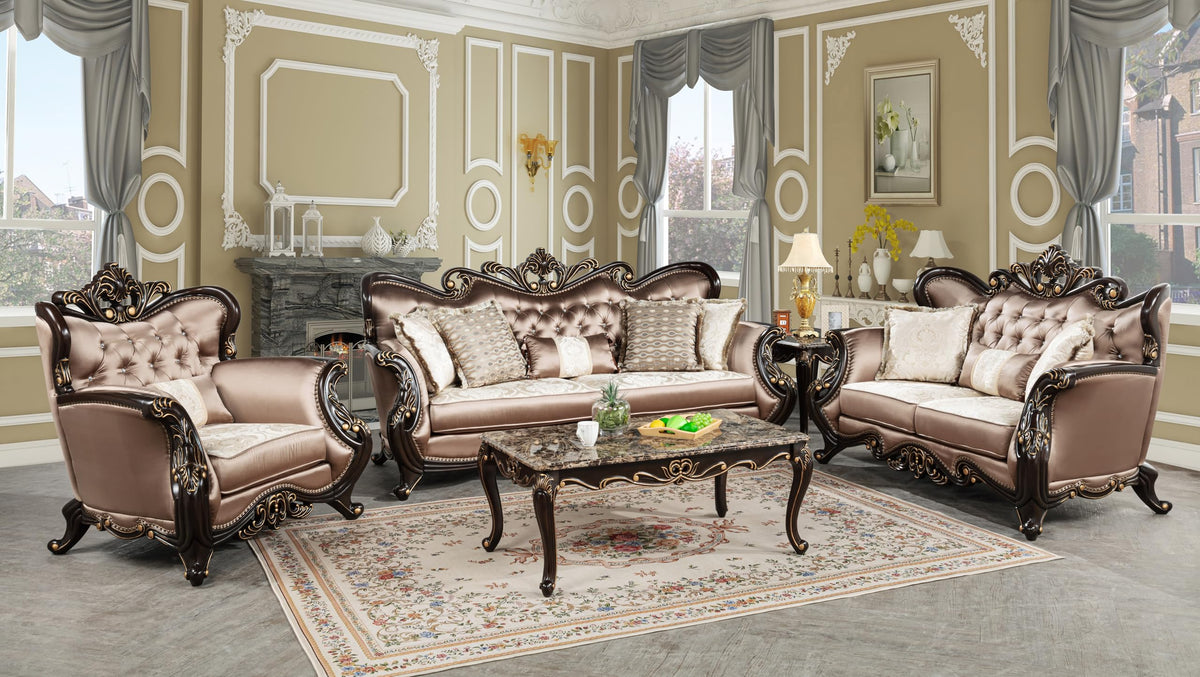 Tlerra Victorian Classic Living Room Loveseat - Desert Sand