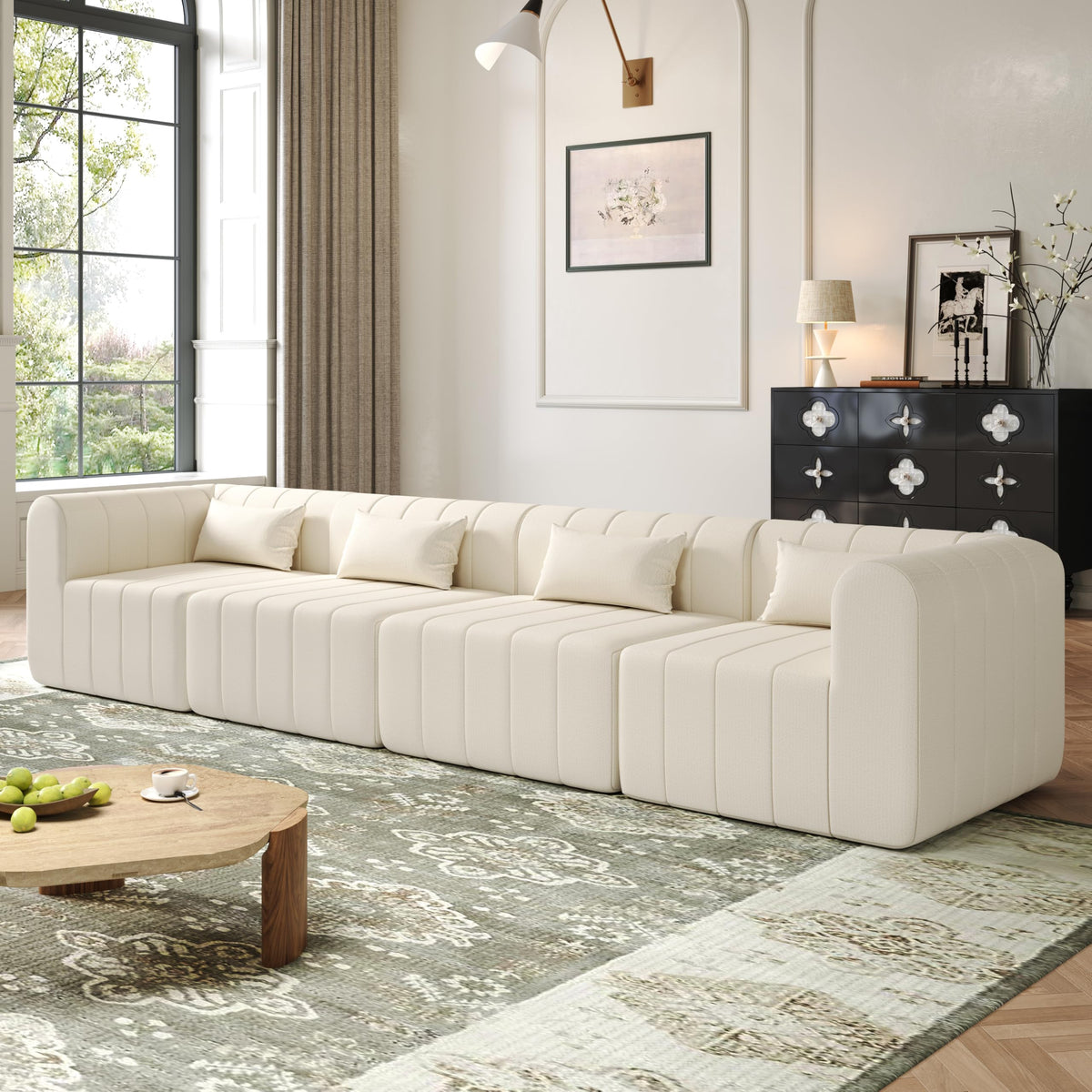 100.39" Modular Sectional Sofa with Flexible Layout, No Assembly Required