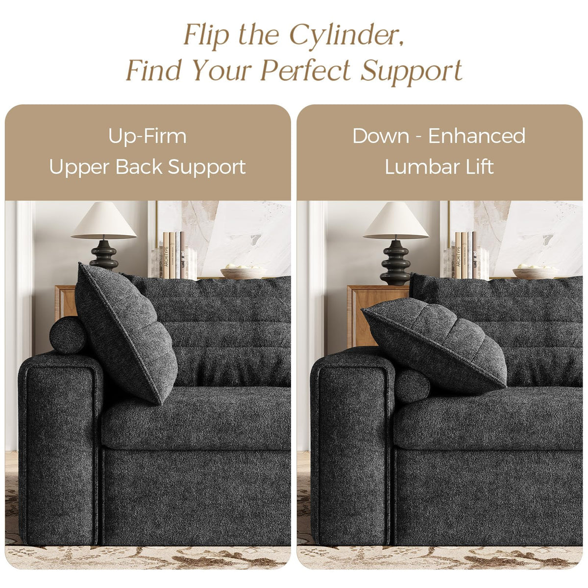106.7" Modular Sectional Sofa with Deep Seat, L Shaped Cloud Couch for Living Room, 3-Seater Modern Boneless Sofa with Movable Ottomans, Removable Cover, No Assembly Required, Dark Gray