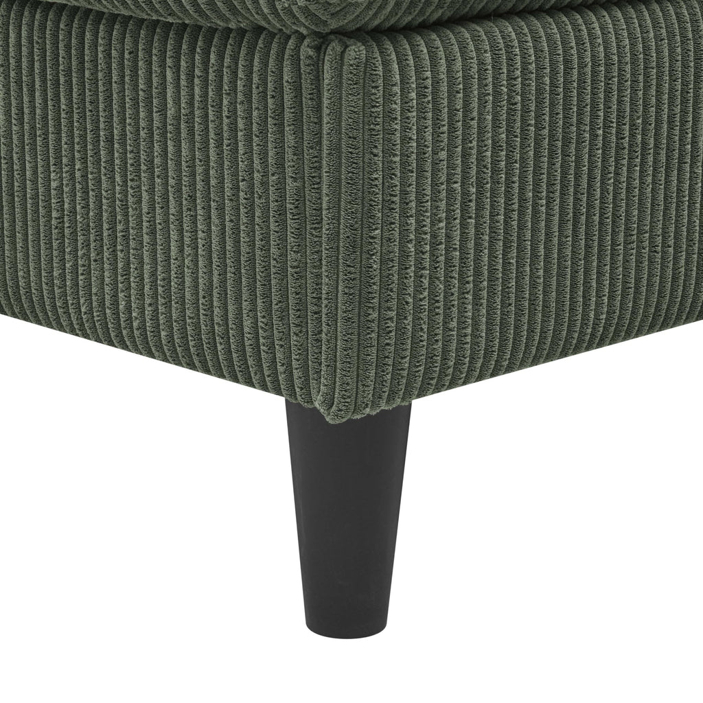 Tidyard Cordory Upholstered Modular Sectional Sofa with 2 Ottomans, Durable Corduroy Fabric, Modern Design with Tall Legs, Easy Assembly, No Tools Required