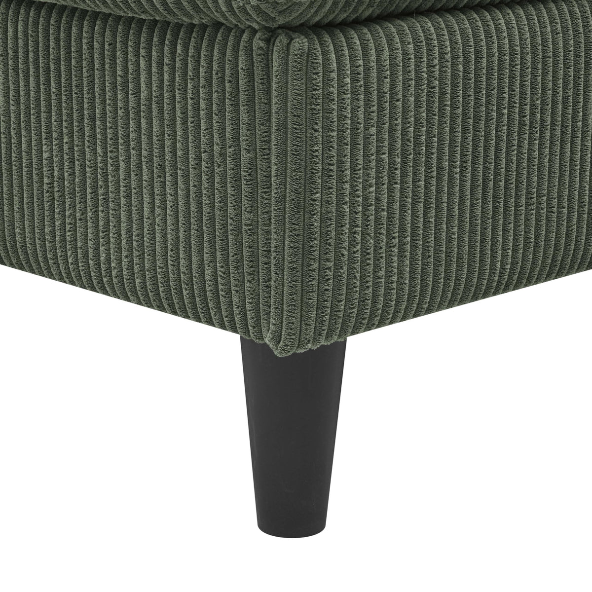 Tidyard Cordory Upholstered Modular Sectional Sofa with 2 Ottomans, Durable Corduroy Fabric, Modern Design with Tall Legs, Easy Assembly, No Tools Required