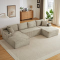 125" Cloud Sectional Boneless Couch for Living Room, Modular U Shaped Sofa
