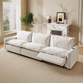 WJShome 116''Oversized Cloud Couch Modular Sectional Reclining Couches for Living Room, Reclining Couch with USB/Type C and Wireless Charging, 3 Seat with Power Recliner Sofa, Beige