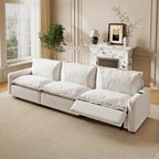 WJShome 116''Oversized Cloud Couch Modular Sectional Reclining Couches for Living Room, Reclining Couch with USB/Type C and Wireless Charging, 3 Seat with Power Recliner Sofa, Beige
