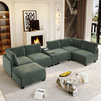 121.2" Oversized Sectional Couches U-Shaped Modular Sofa Bed,Green