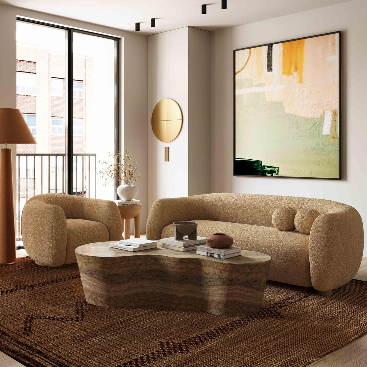 Tov Furniture Judy Honey Boucle Sofa