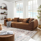 110" Modern Velvet Sofa, Cloud Modular Sectional Couch, Minimalist Deep Seat Upholstery Sofas, Oversized 3-Seater Luxury Memory Foam Fluffy Couches for Living Room Bedroom Home Office Apartment, Camel