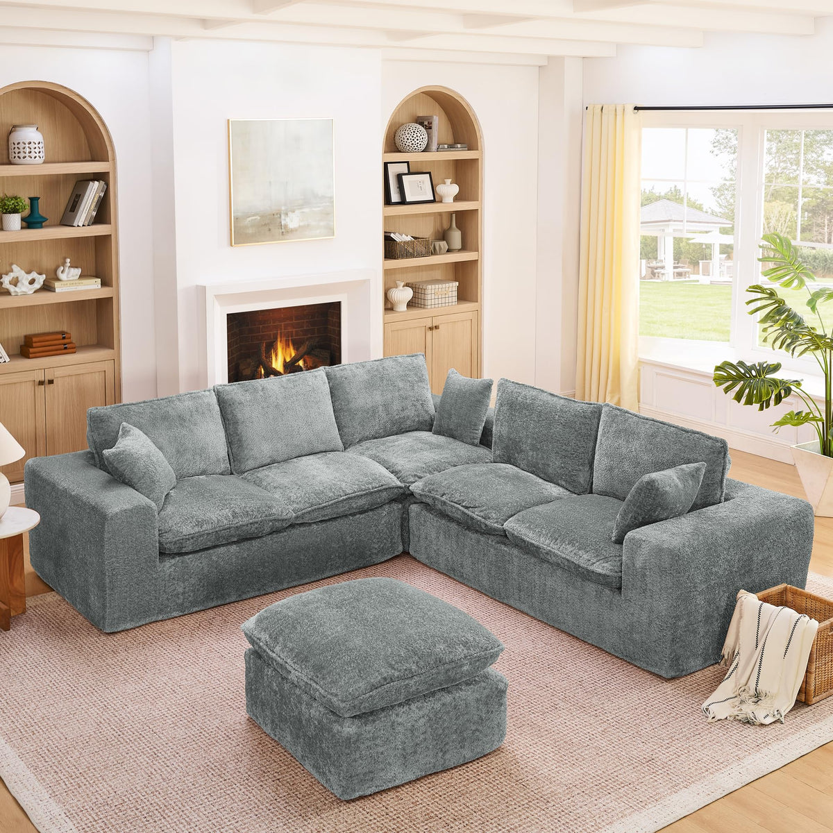 100.39" Modular Sectional Sofa with Flexible Layout, No Assembly Required