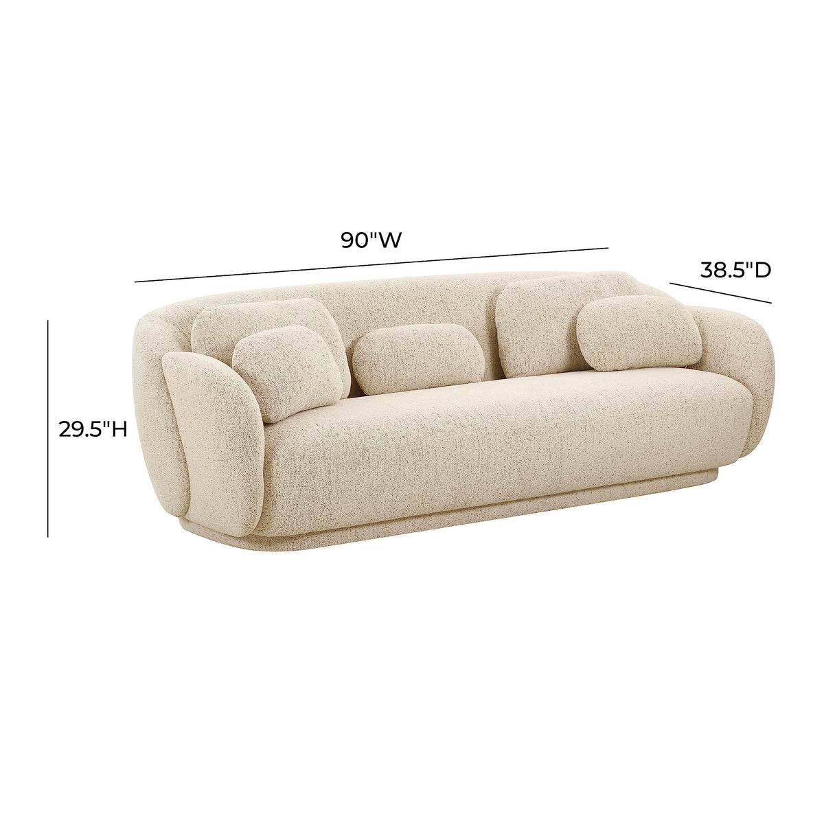 Tov Furniture Misty Cream Boucle Sofa