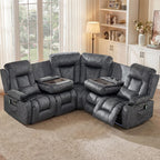TUNYI Power Loveseat Recliner Sofa with Massage & Heat