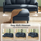 Welzona Loveseat Sofa, Teddy Love seat Couches 83", with 2 Storage Ottomans
