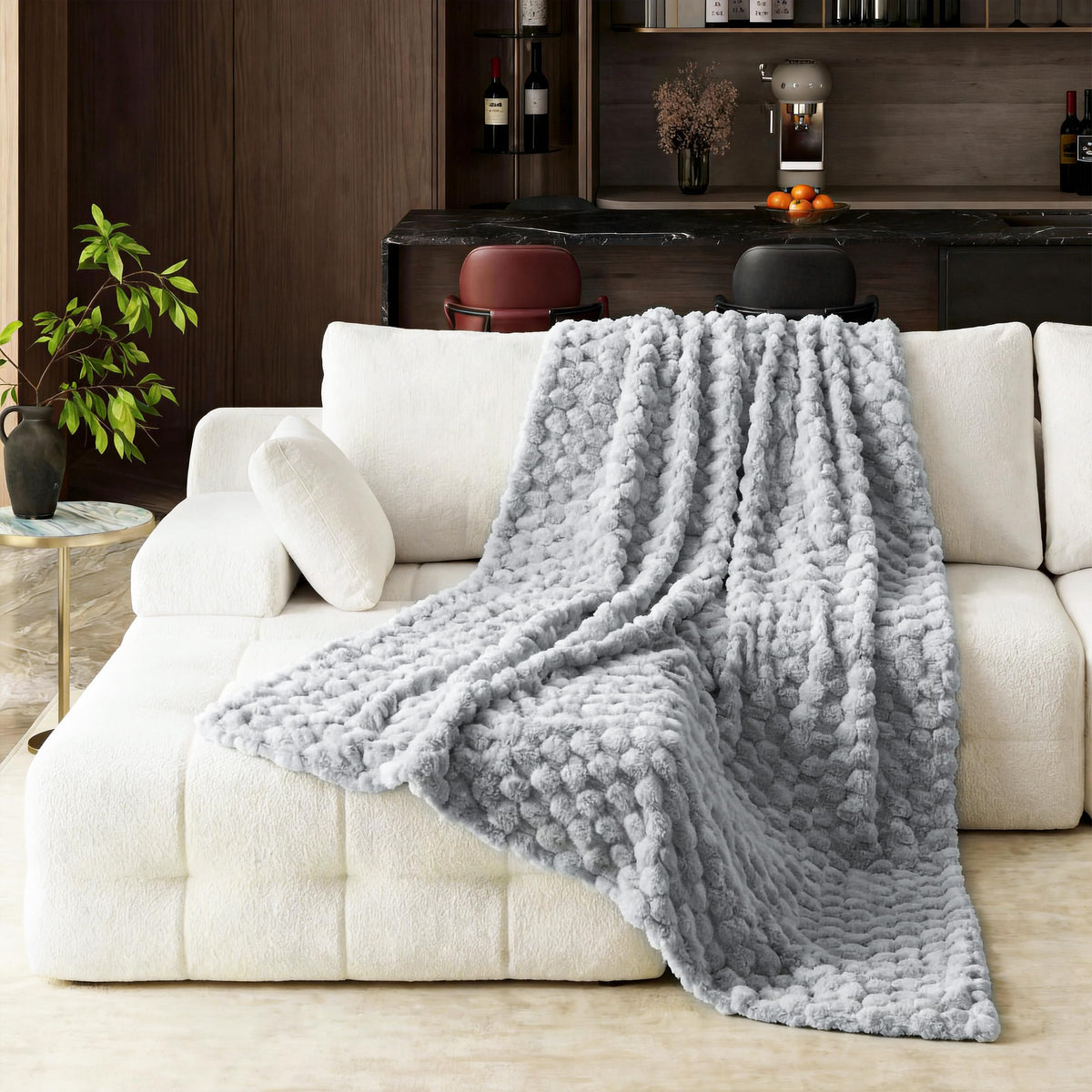 110" Cloud Sectional Couches for Living Room,Modern Convertible L-Shape Couch with Ottoman 3 Seater Chenille Fabric Comfy Cloud Couches with Movable Ottoman(Beige)