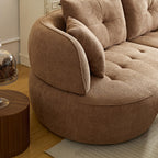 109" Modern Curved Sofa, Oversized Luxury Sectional Sofa, Camel