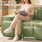 122" L-Shaped Modular Sectional Sofa, Oversized Boneless Cloud Couch for Living Room with Extra Deep Seat & High Back, Tool-Free No Assembly, Soft Chenille (Olive Green, 122 inch-L Shaped（3+1）)