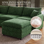 111" Modular Sectional Sofa, Deep Seat Cloud Couch Sectional with Ottoman