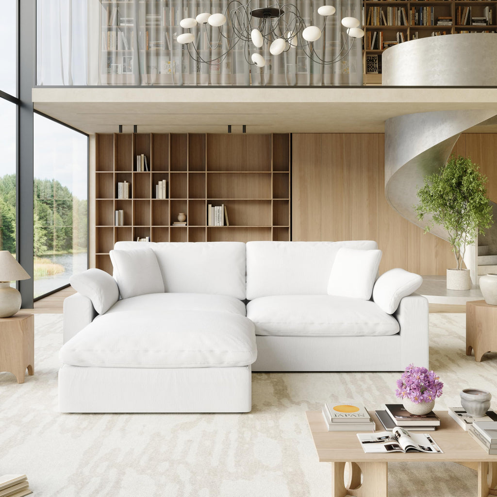 110.8" Oversized Cloud Modular Sectional Sofa, L Shaped Couch,White
