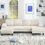 U Shaped Couch with Oversized Seat,4 Seat Sofa with Double Chaise,Comfortable and Indoor Furniture for Living Room,Apartment WG402