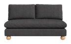 Zuo Minze Loveseat Black, Black Sofa, Modern Style, Textured Weave, Seats up to 2, Solid Rubberwood, Indoor Living, 61" W x 34.6" D x 33.1" H, Non-Stackable