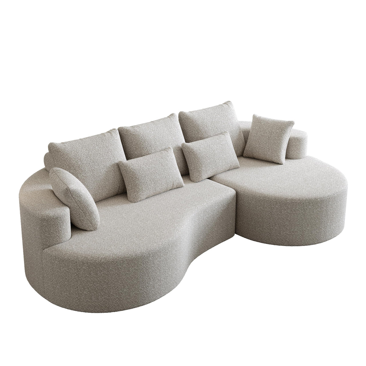 Upholstered Oversized Sectional Sofa, 105 Inch Chenille 4 Seater Extra Deep Wide Seat Curved Cloud Couch with 7 Pillows, Free Combination Sofa Couch for Living Room,Bedroom UP862