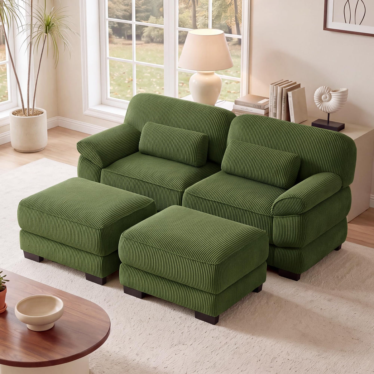 132'' Modular Sectional Sofa, 6-seat U-Shaped Cloud Couch for Living Room