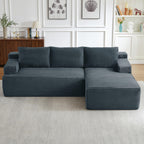 U Shaped Modular Sectional Couches for Living Room, 130" Cloud Modular Sectional Sofa Chaise, Fluffy Corduroy Couch with Deep Seat for Bedroom, No Assembly Required,Black