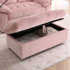 Tufted Recliner Loveseat Sofa with Storage Ottoman Sets for Living Room