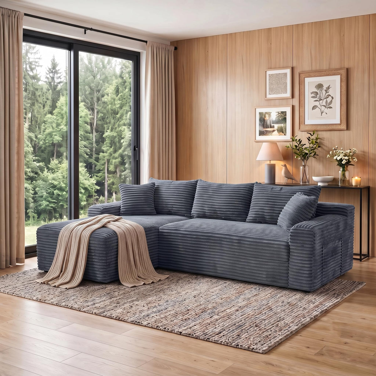 114" Curved Oversized Sectional Sofa,Modern Sherpa 4-Seater Extra Deep & Wide Seat Cloud Couch with 4 Throw Pillows,couches for Living Room&Apartment,No Assembly Required,White