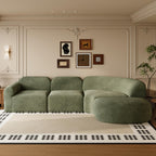WILLIAMSPACE 111" Sectional Curved Sofa Couch with Fully Compressed Sponge