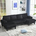 U Shaped Couch with Oversized Seat,4 Seat Sofa with Double Chaise,Comfortable and Indoor Furniture for Living Room,Apartment