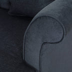Tidyard Love Seat Chaise Lounge with Button Tufting and Diamond Stitching, 58.? D x 6? W x 34.? H, Polyester Fabric with Birch Wood Legs, Includes 2 Accent Pillows