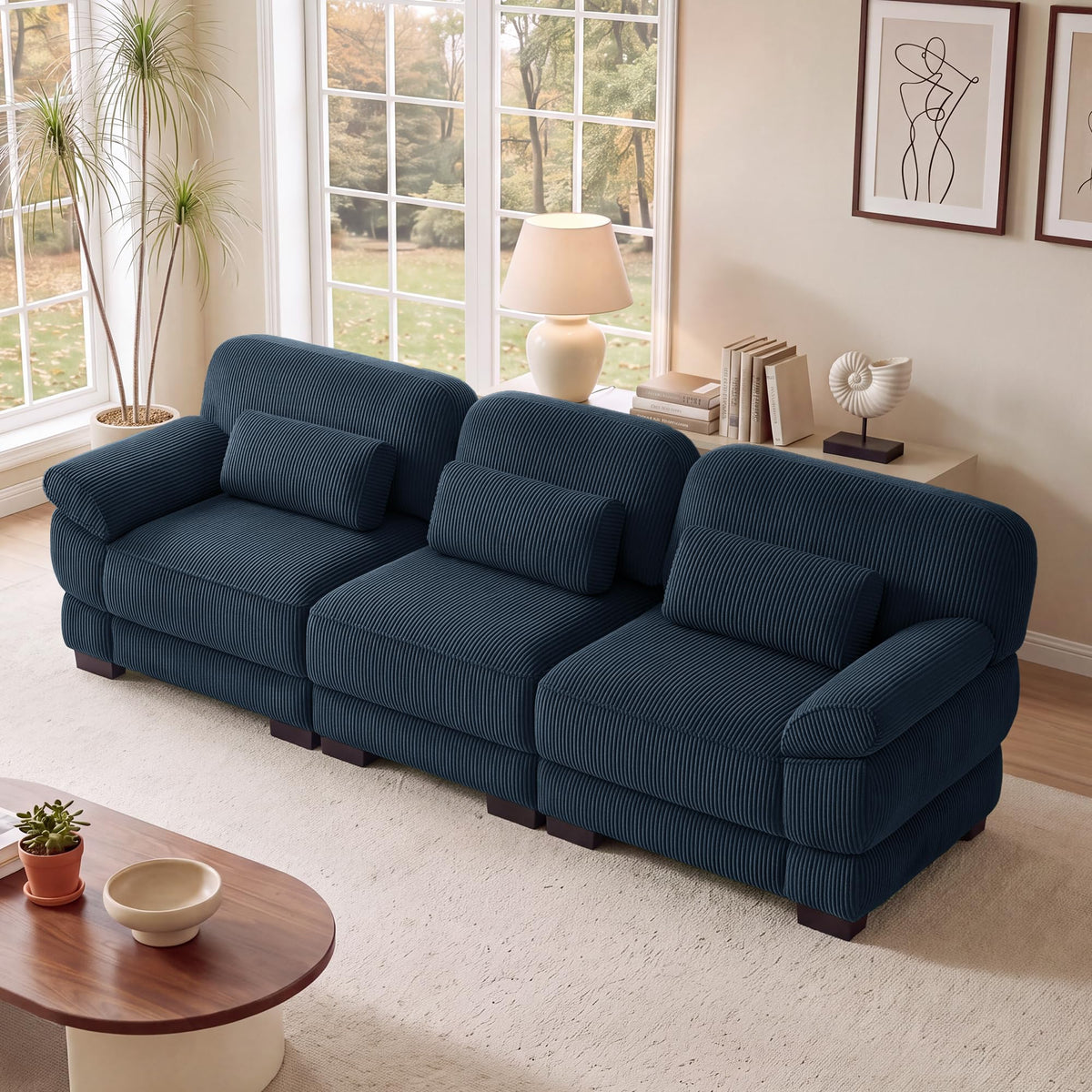 132'' Modular Sectional Sofa, 6-seat U-Shaped Cloud Couch for Living Room