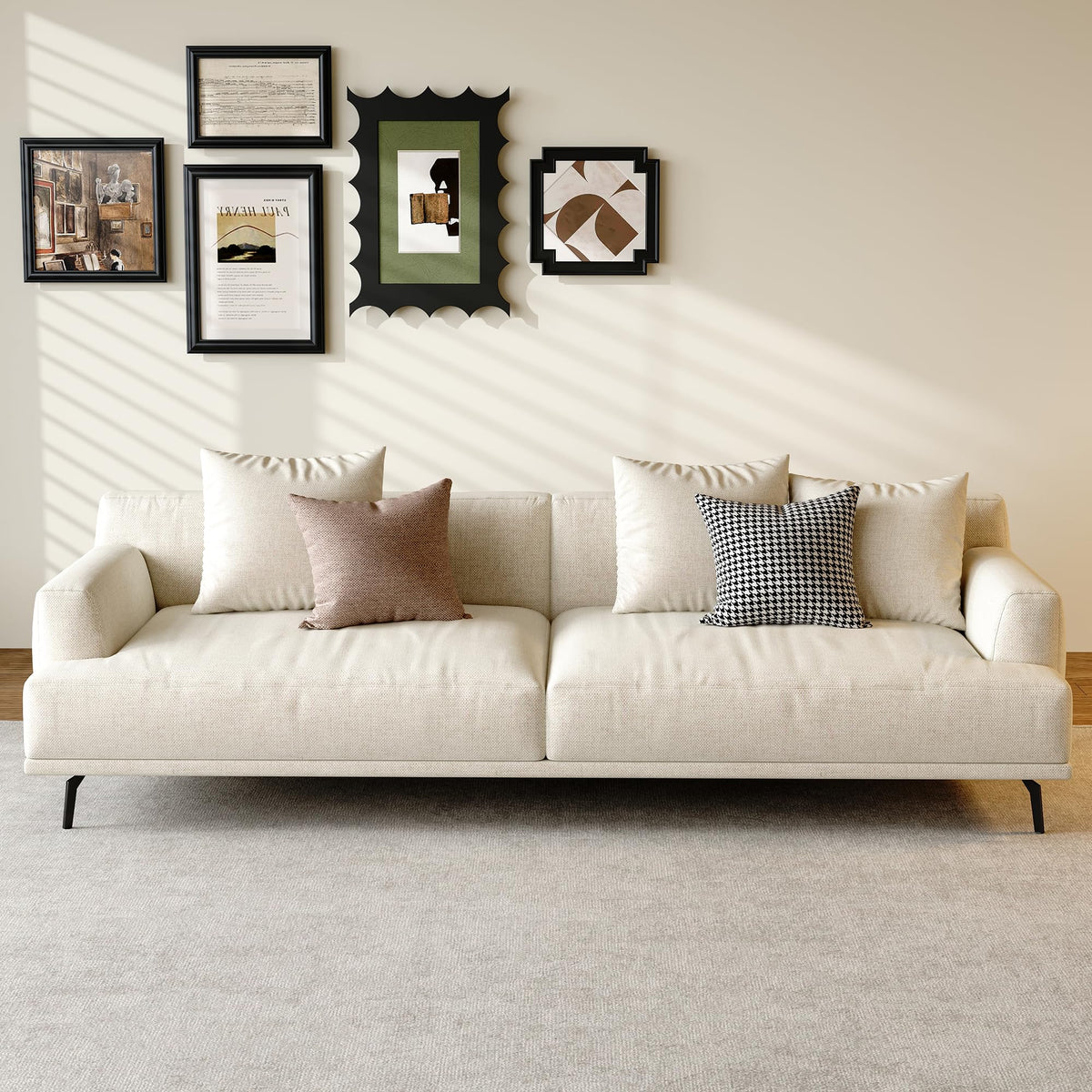 110" Modern Sectional Couch for Living Room, Fabric Cloud Sofa