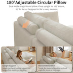 109" Oversized Modular Sectional Sofa L Shaped, Cloud Sectional Couch with Ottoman Deep Seat,Boneless Memory Foam Sofa for Living Room,Teddy Fleece Fabric, No Tools Assembly Required (Beige,1 Ottoman)