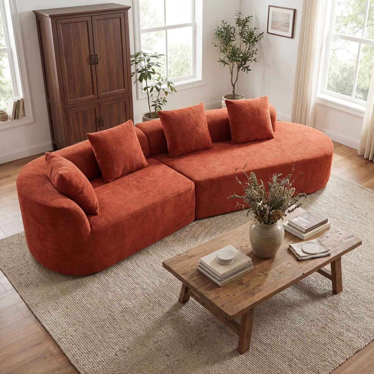 100.39" Modular Sectional Sofa with Flexible Layout, No Assembly Required