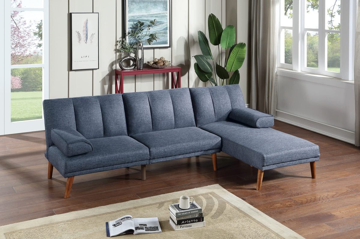 102 Inch Modular L-Shaped Sofa with Storage, Black Linen Fabric Sectional