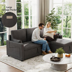 U Shaped Sleeper Sofa Bed: 106" Grey Sofas Sleeper Couch