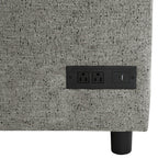 109.9" U-Shaped Sectional Sofa Bed Light Grey, Convertible Sofa with Storage Chaise, Built-in Cup Holders & Charging Ports, Chenille Fabric Living Room Furniture