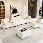 121.2" U Shaped Modular Sectional Sofa Couch for Living Room, Beige