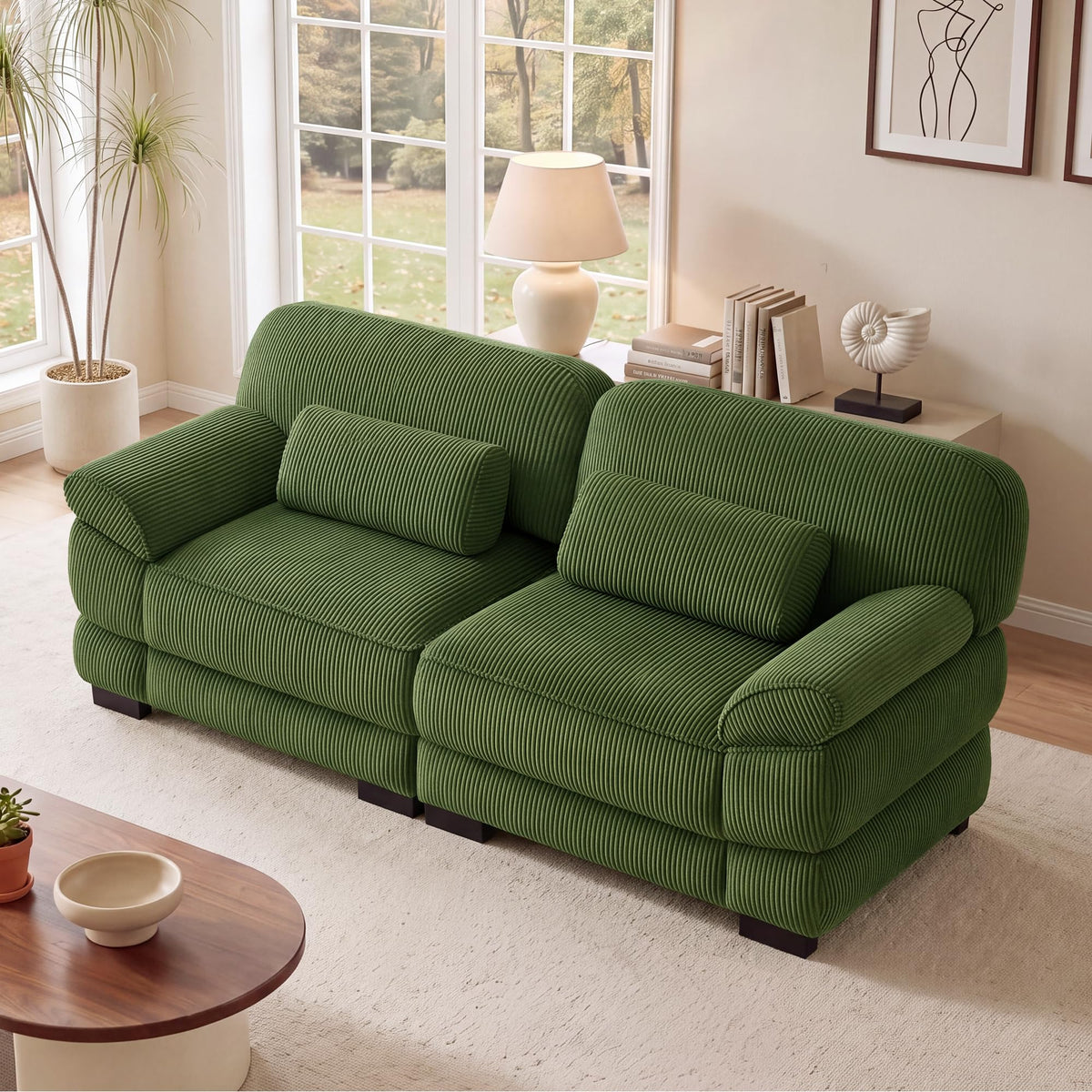 132'' Modular Sectional Sofa, 6-seat U-Shaped Cloud Couch for Living Room