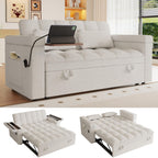 108”Pull Out Sofa Bed, U Shaped Sleeper Sofa for Living Room, Black