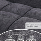 118-Inch Luxury Curved Sofa Modern Sectional Couch for Living Room Oversized L-Shaped Comfort Chenille Cloud Couch with Deep Seating for Family Gatherings,Daily Usage (Gray,Left Facing)