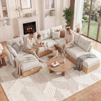 120'' U/V Shaped Cloud Couch Modular Sectional Sofa with Storage
