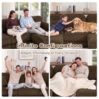 104'' Modular Sectional Couches, Cloud L Shaped Sofa for Living Room, Brown